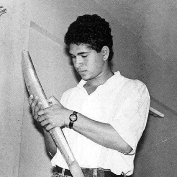Sachin Tendulkar With His Bat