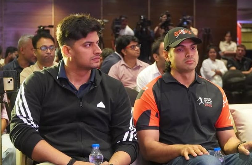 Sachin Yadav with Neeraj Chopra