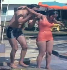 Sadhana with actor Sunil Dutt during the shooting of the movie 