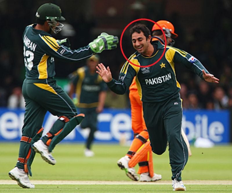 Saeed Ajmal celebrating a wicket during ICC World Twenty20 tournament