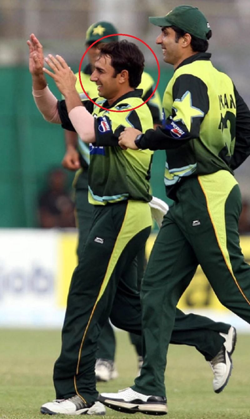 Saeed Ajmal celebrating first ODI wicket