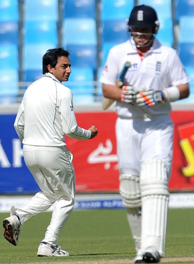 Saeed Ajmal during Test series against England in 2012