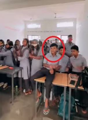 Sahdev Dirdo in his classroom