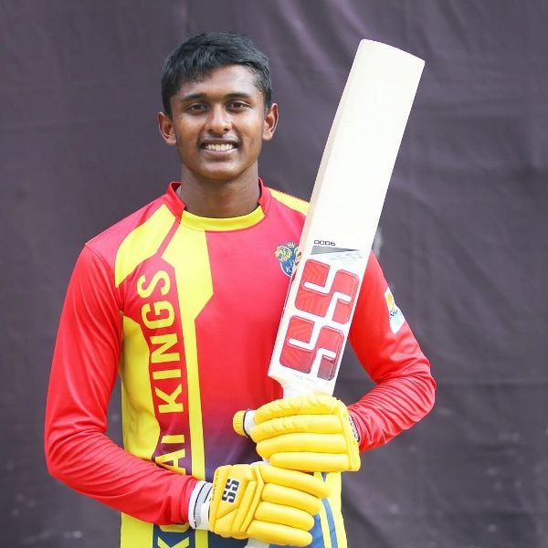 Sai Sudharsan during a practice session for Lyca Kovai Kings in TNPL