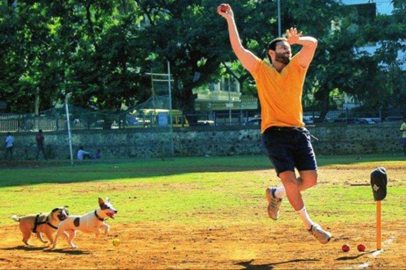 Saif Ali Khan with His Pets at Khar Gymkhana