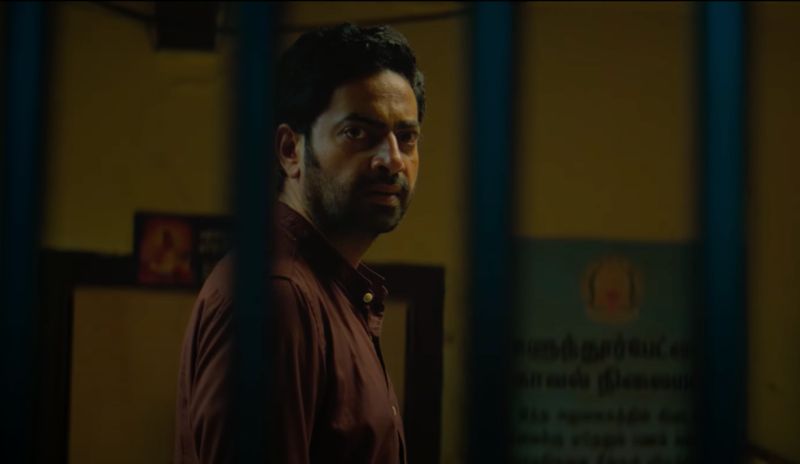 Saiju Kurup in a still from the Tamil thriller film titled 