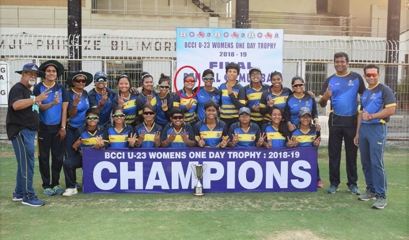 Saika Ishaque with her teammates after winning the under-23 One Day tournament