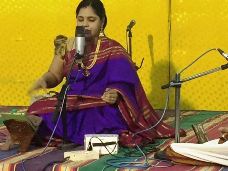 Saindhavi while performing at the Margazhi Music Season