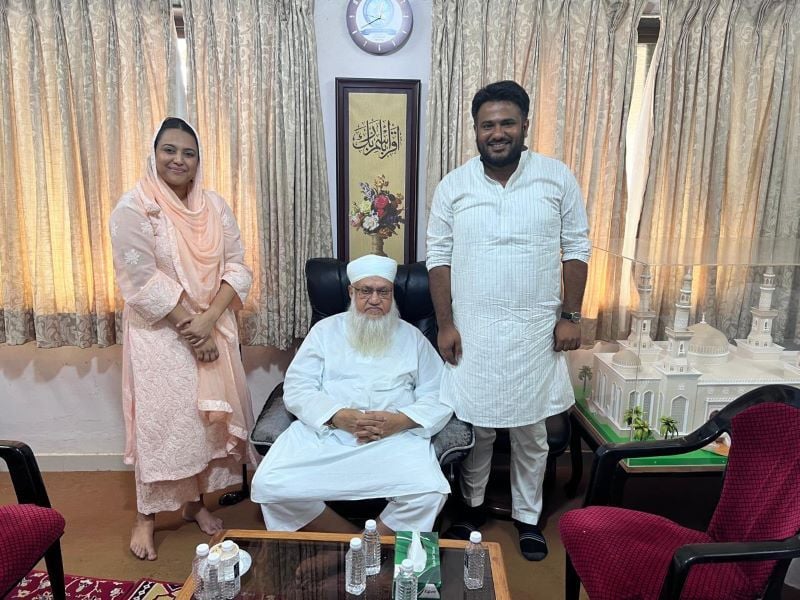 Sajjad Nomani with actress Swara Bhaskar and her husband, Fahad Ahmad