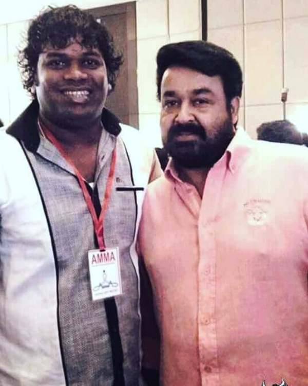 Saju Navodaya with Mohanlal at an Event of AMMA