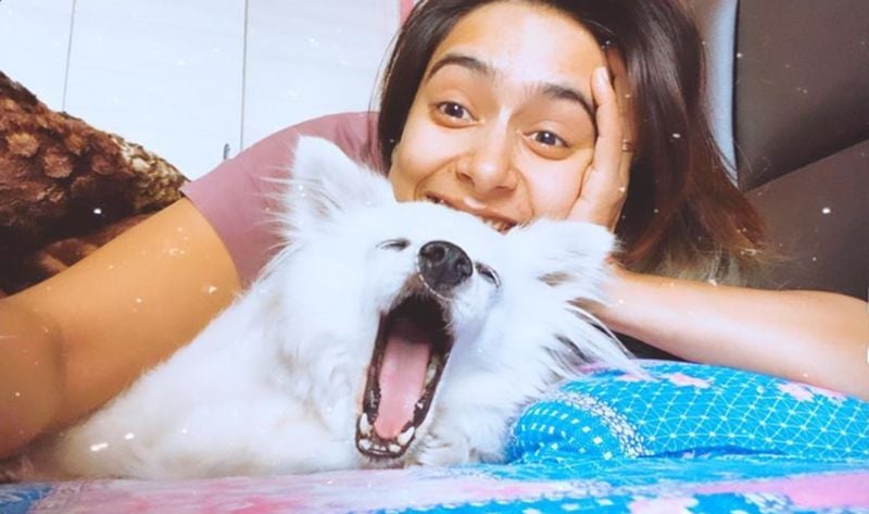 Sakshi Pant with her dog