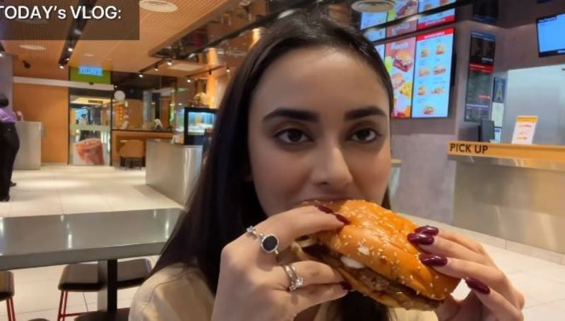 Sakshma Srivastav in a still from one of her Vlogs