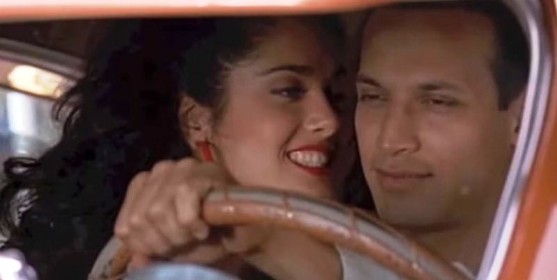 Salma Hayek (as Gata) and Jesse Borrego (as Juan El Duran Temido) in the film Mi Vida Loca (1993)