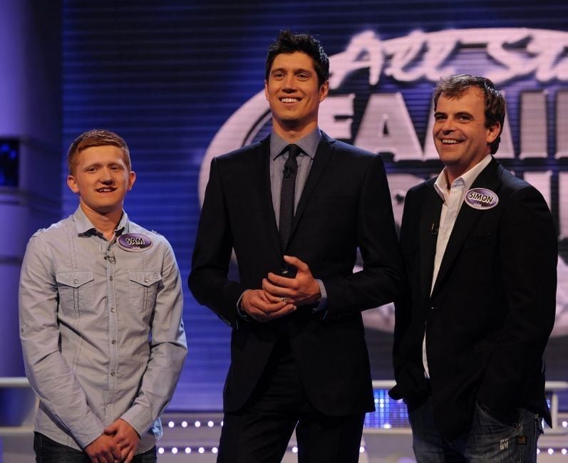 Sam Aston in a still from the show, All-Star Family Fortunes