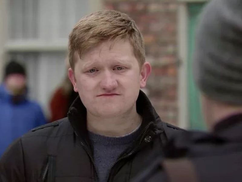 Sam Aston in a still from the show, Coronation Street