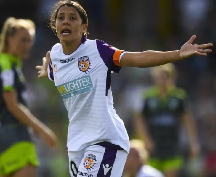Sam Kerr during a match for Perth Glory