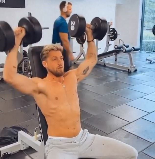 Sam Thompson during a workout session