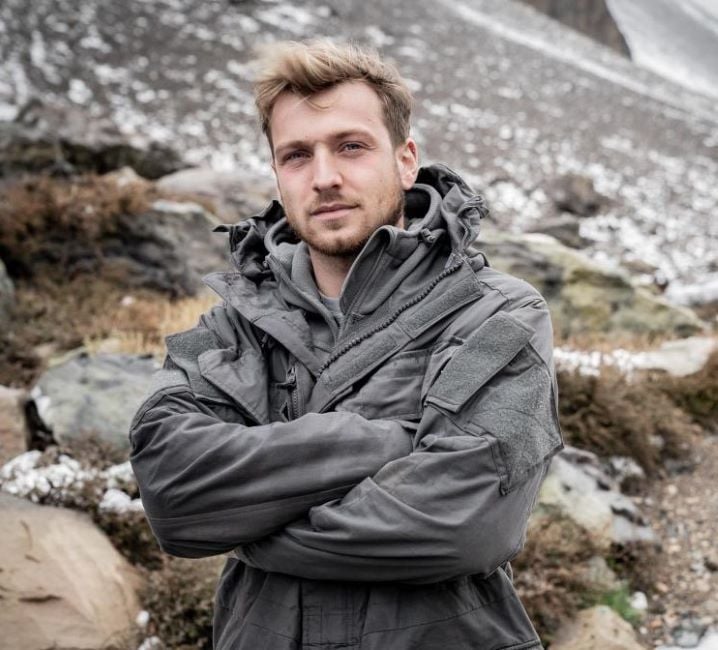 Sam Thompson in a still from Celebrity SAS: Who Dares Wins