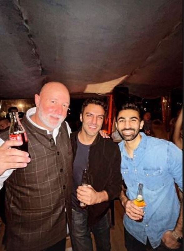 Samadh Choudhary (extreme right) enjoying an alcoholic drink with his friends