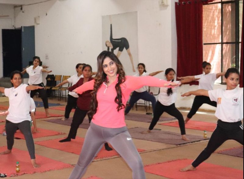 Samaira performing yoga at Govt College of Yoga and Health