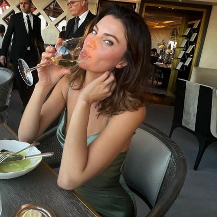 Samantha Robertson while enjoying an alcoholic beverage