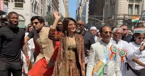 Samantha Ruth Prabhu at the Indian Independence Day Parade in Manhattan, New York City