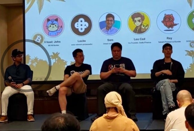 Sambhav Jain while attending a conference organised by his company, Intract