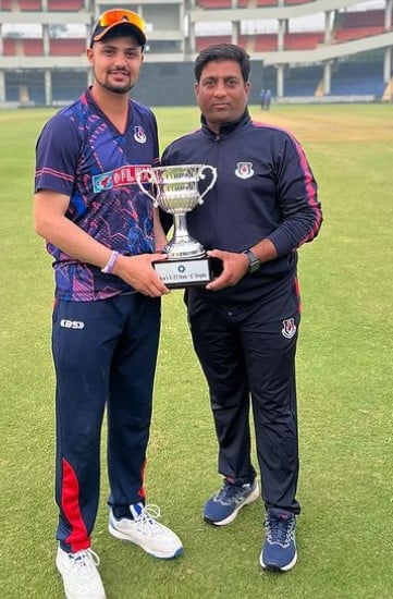 Sameer Rizvi with Under-23 coach, Satish Jai (right)