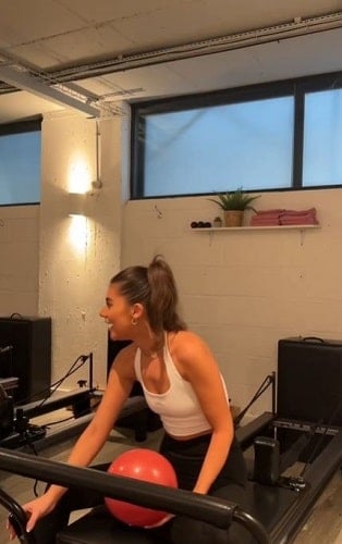 Samie Elishi doing pilates