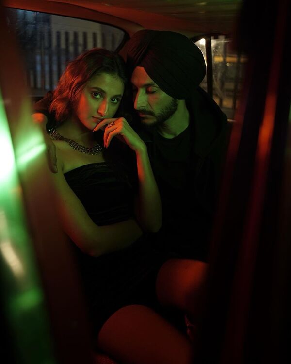 Samridhi Puri with singer Navjeet