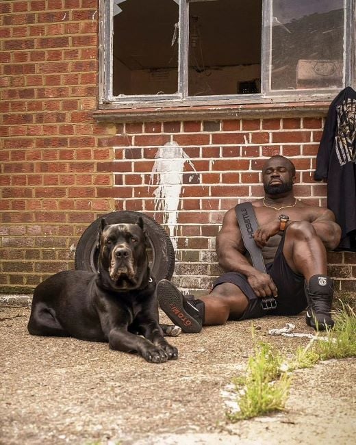 Samson Dauda with his dog