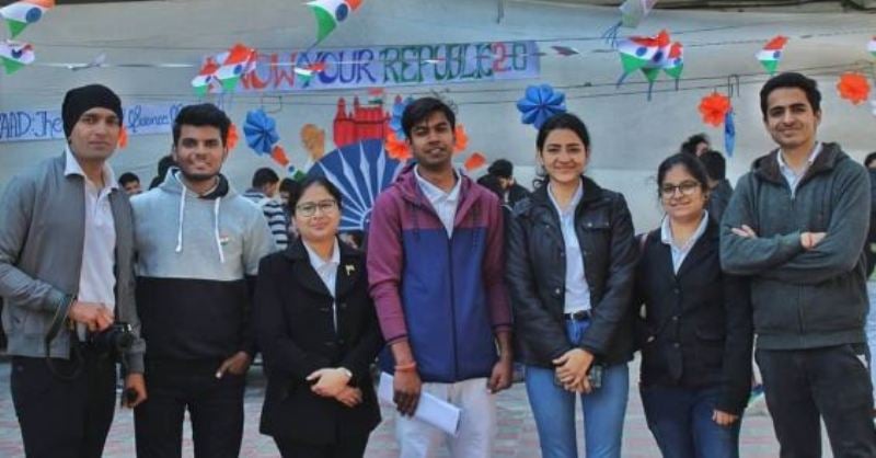 Samta Sudiksha (third from right) with another members of Career Counselling Club of her college