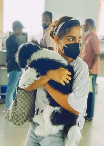 Samyuktha Menon and her pet dog