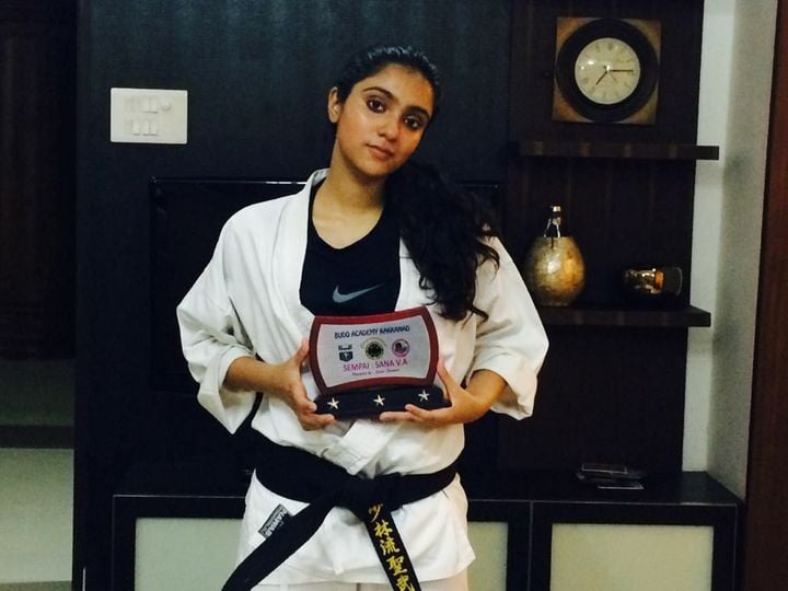 Sana Althaf in her karate uniform