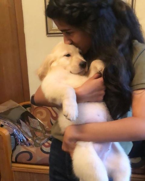 Sana Ganguly with her pet dog