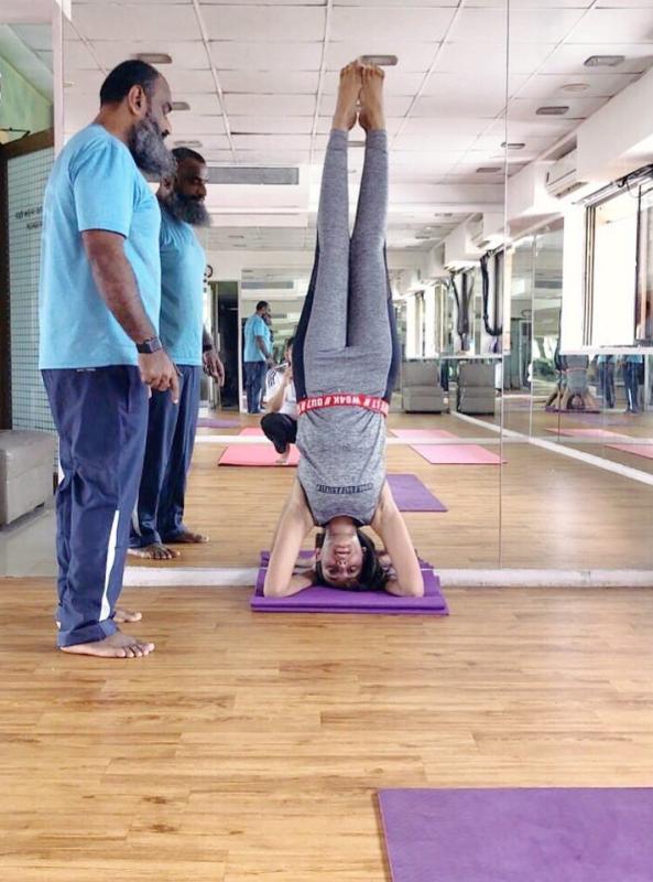 Sana Makbul while practicing yoga
