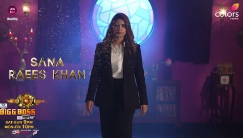 Sana Raees Khan during the premiere of television reality show Bigg Boss Season 17