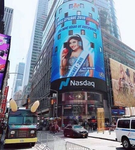 Sana Sultan Khan featured on the Billboard of Newyork