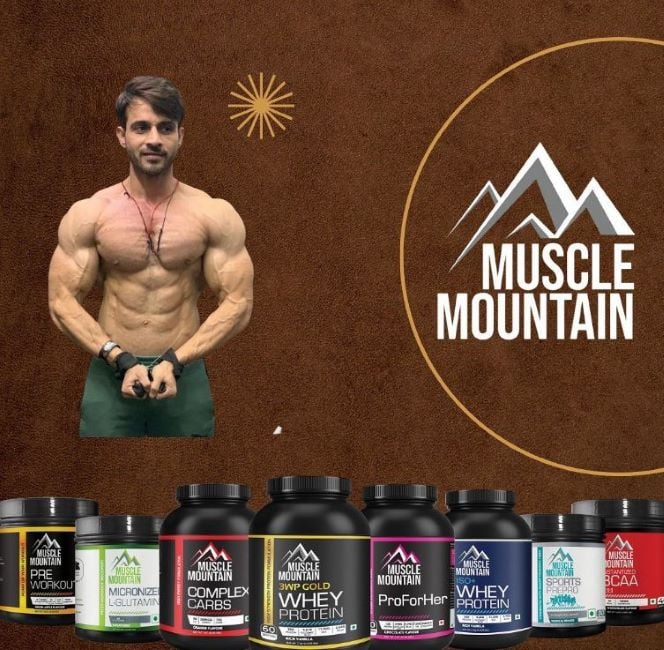 Sandeep Baisoya on the poster of the brand Muscle Mountain