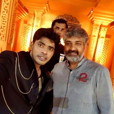 Sandy With Baahubali Director S. S. Rajamouli