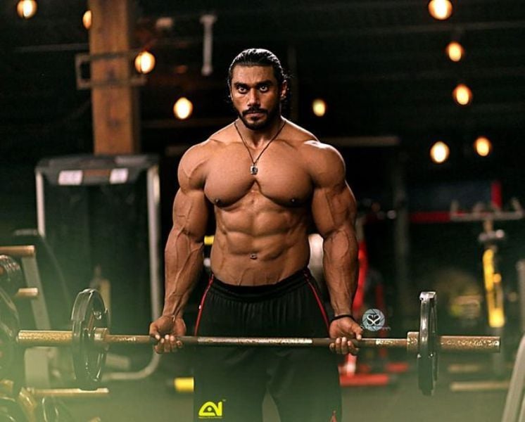 Sangram Chougule while working out at a gym