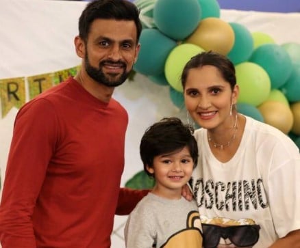 Sania Mirza with ex-husband, Shoaib Malik, and their son