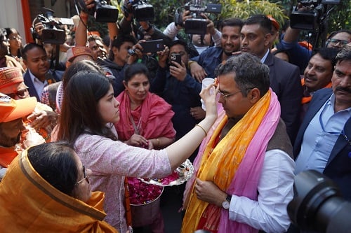 Sanidhi Singh after the victory of her father