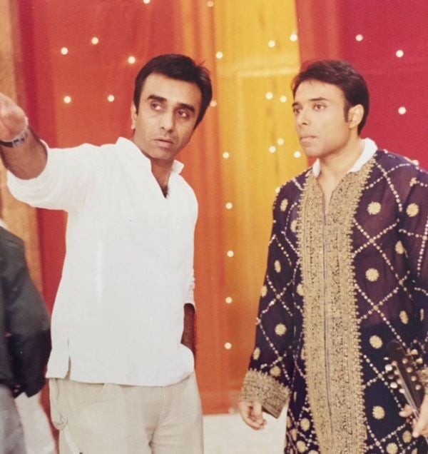 Sanjay Gadhvi (left) with Uday Chopra during the shooting of the film