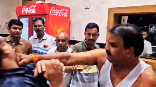Sanjay Gaikwad while hitting a canteen worker in a viral video