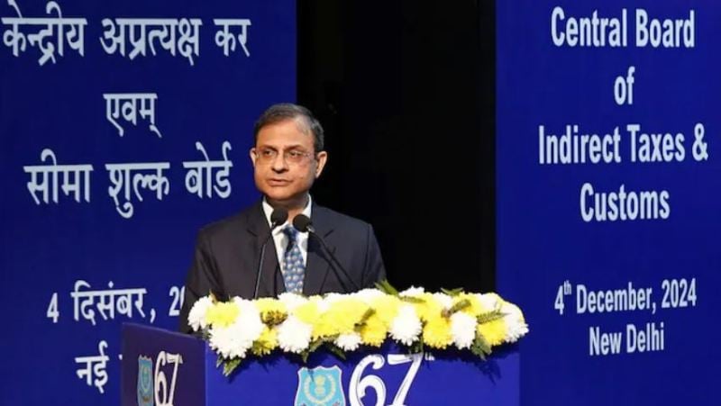Sanjay Malhotra as the Revenue Secretary at an event organised by the Central Board of Indirect Taxes and Customs in New Delhi