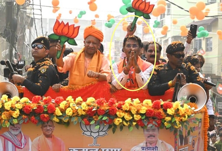Sanjay Saraogi during a political campaign
