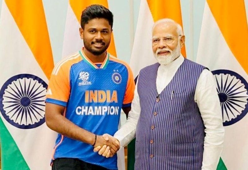 Sanju Samson with Prime Minister Narendra Modi