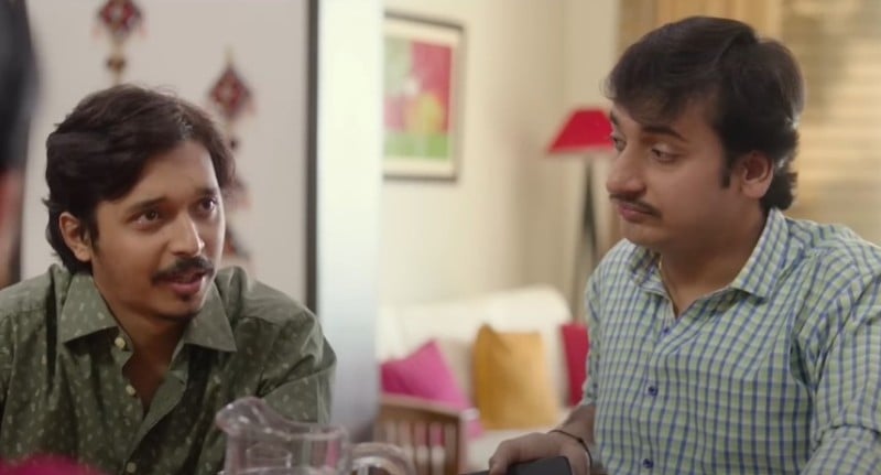 Sankarshan Karhade in a still from the Marathi film Wedding Cha Shinema (2019)