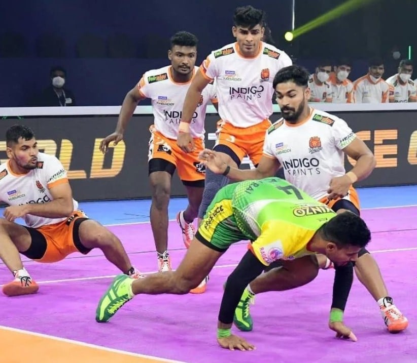 Sanket Sawant during season 8 of the Pro Kabaddi League